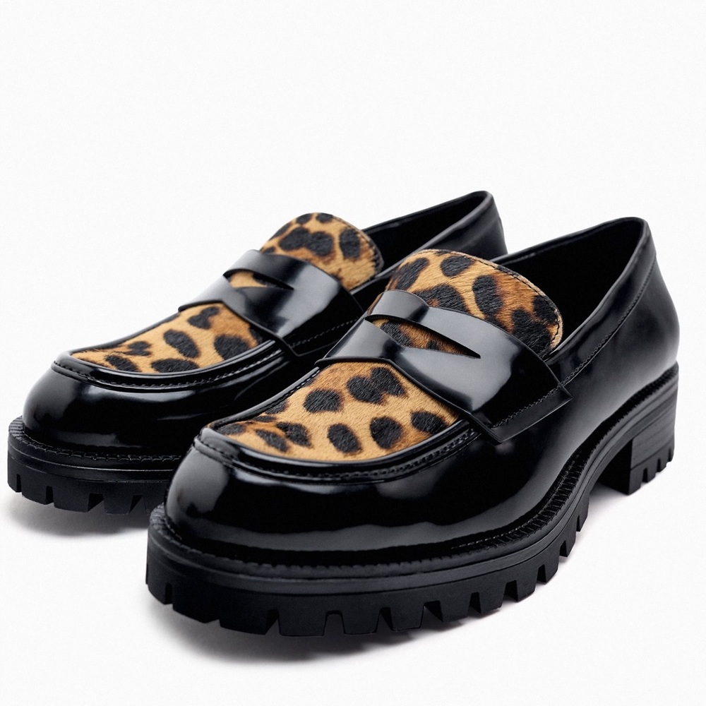 Zara ANIMAL PRINT LOAFERS NWT - Picture 5 of 7